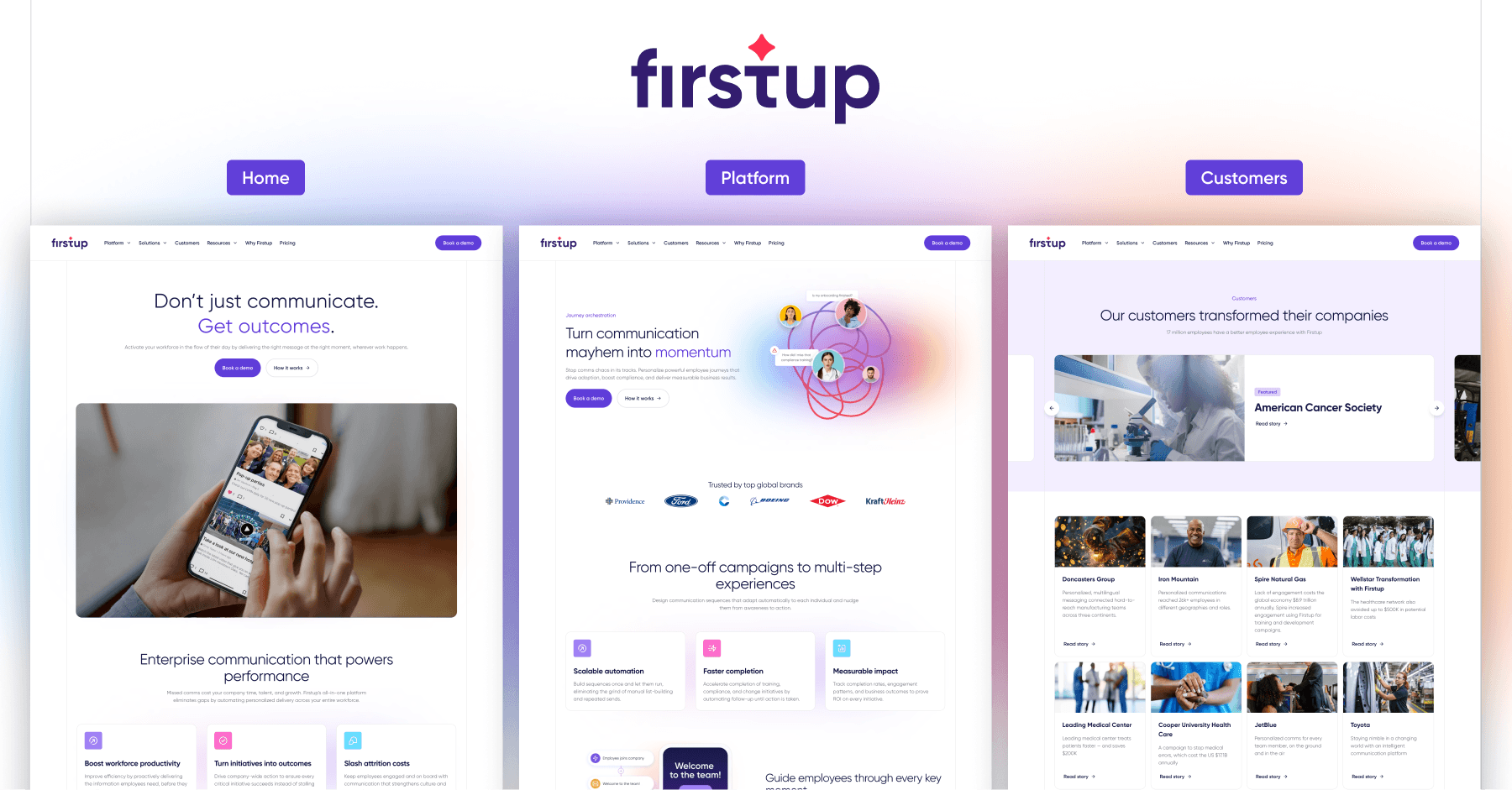First up key pages with labels