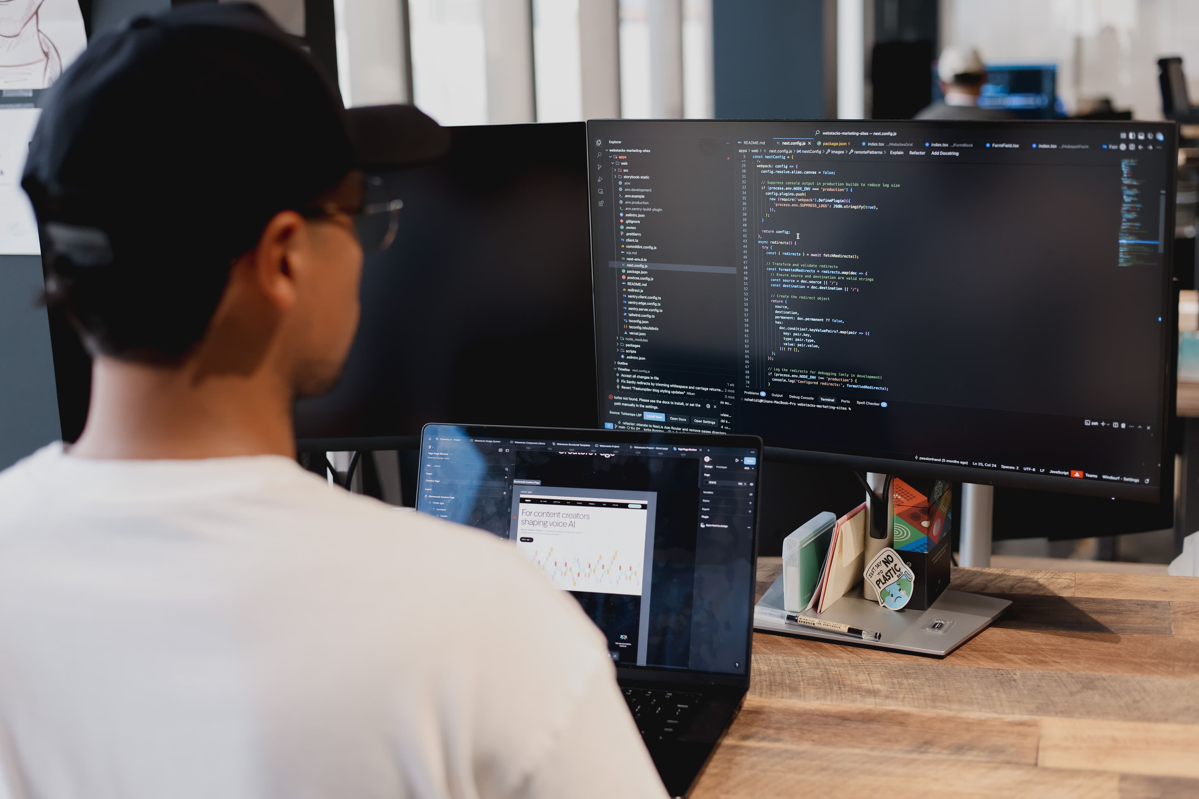 Developer looking at computer