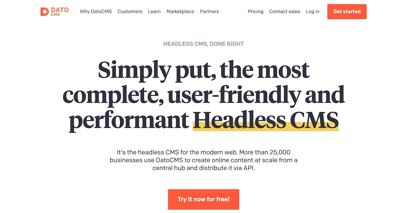 datocms website A promotional webpage for DatoCMS, highlighting its user-friendly headless CMS features and benefits.
