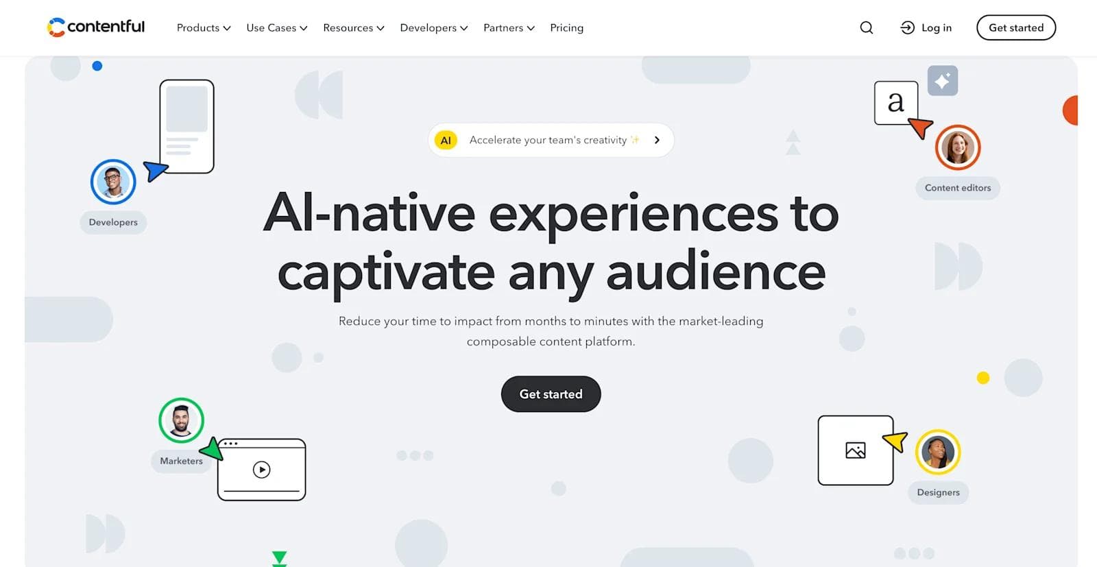 contentful website Contentful website showcasing AI-driven content experiences for developers, marketers, and designers.
